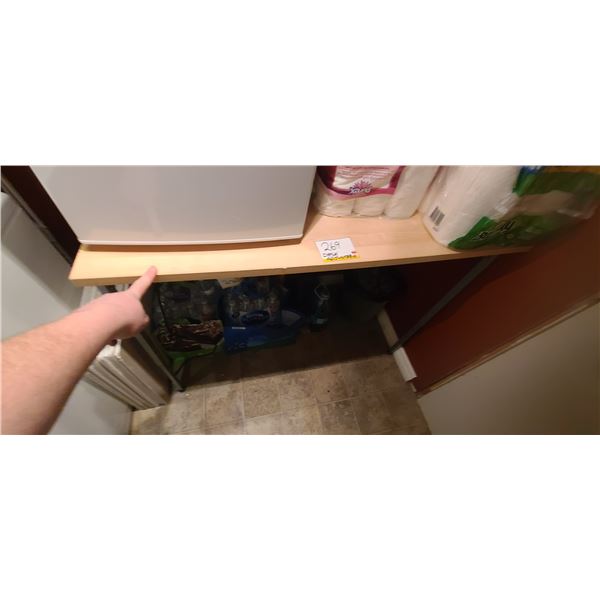 DESK HAS ADJUSTABLE LEGS AND WALL MOUNT