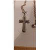 Image 2 : 2 SILVER STAMPED  CROSS NECKLACES