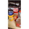 Image 18 : ASSORTED FOOD ITEMS ON FLOOR AND ON FIRST SHELF INCL WINE BOTTLES SEE NOTE IN LOT 300A