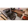 Image 1 : DESK C/W CONTENTS AND HIGH BACK OFFICE CHAIR