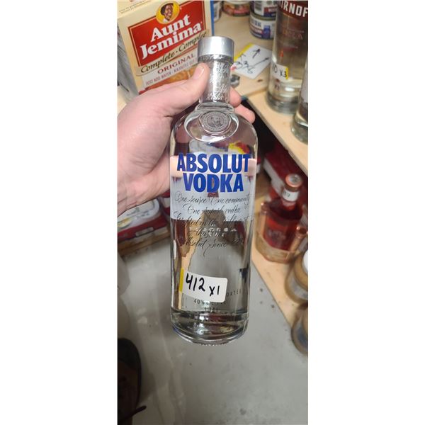 1.14 L BOTTLE SWEDISH ABSOLUTE VODKA