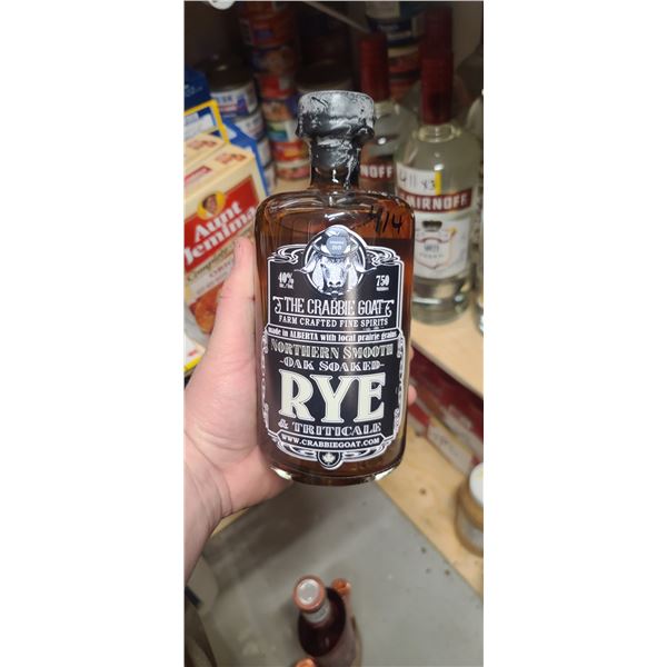 750ML BOTTLE OF GRABBY GOATS ALBERTA RYE