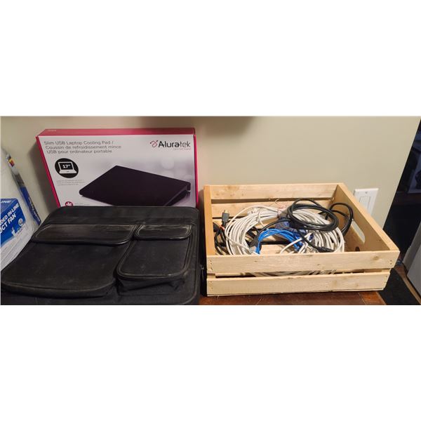 ASSORTED  COMPUTER ITEMS AND CORDS