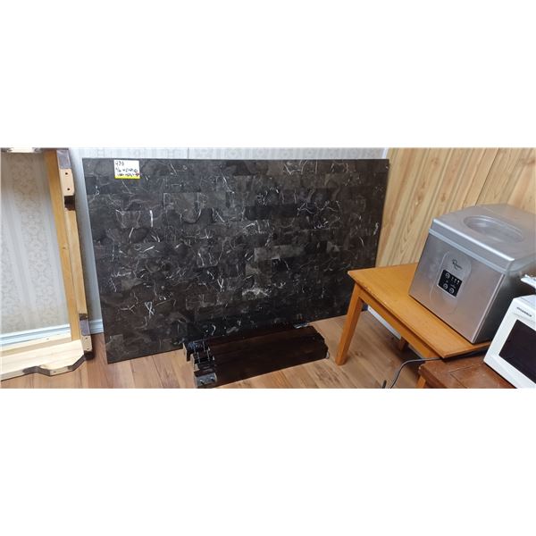 39"X64" MARBLE TABLE C/W 4 CHAIRS. TOP IS 1.25 INCHES THICK AND VERY HEAVY