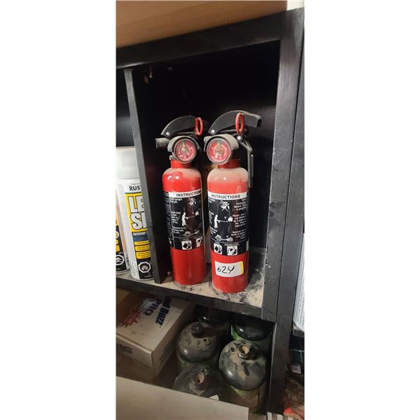 TWO SMALL FIRE EXTINGUISHERS
