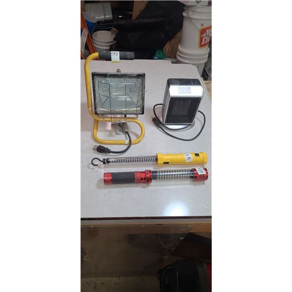 THREE LIGHT - ONE SNAP ON AND SMALL HEATER