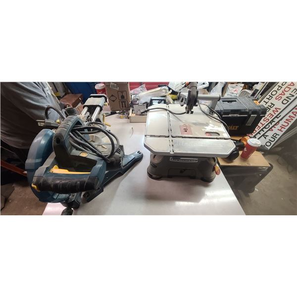 ROCKWELL BLADE RUNNER SAW RK7321 AND MITRE COMPOUND SAW 10" - MAY NOT BE WORKING - SEE TWO WIRE ON B