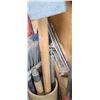 Image 8 : QUANTITY OF EMPTY PAIL EXTENSION HANDLES, BROOMS