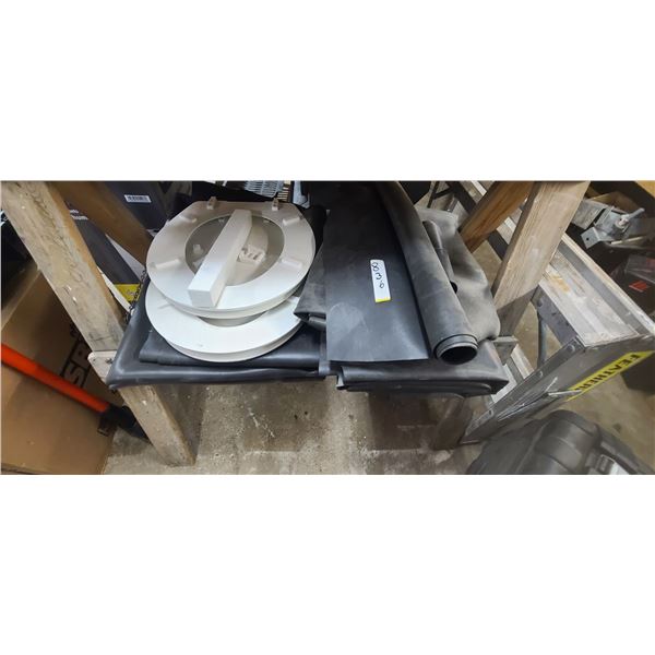 ALL RUBBER ROOF MEMBRANE AND TOILT SEAT