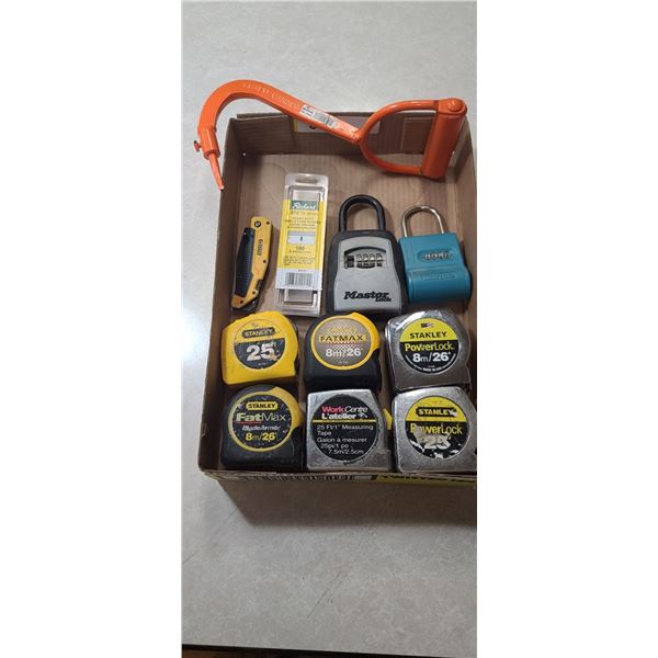 SIX TAPES, DEWALT KNIFE, CROCHET HOOK
