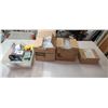 Image 1 : FOUR BOXES OF MISC ELECTRICAL SUPPLIES AND TWO YARD LIGHTS - SIEMENS 192-850 RETRO STAT