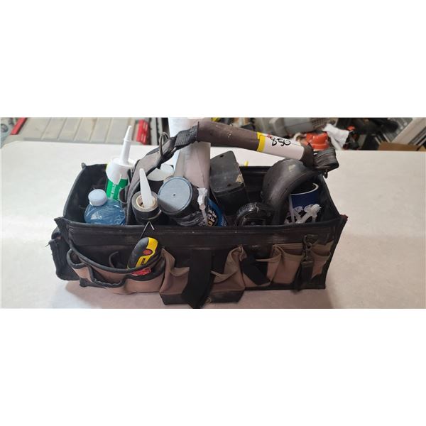 TOOL BAG OF CONTRACTOR TOOLS AND MARRETS