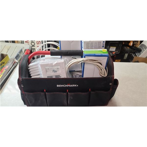 BENCHMARK TOOL BAG WITH ELECTRICAL SUPPLIES