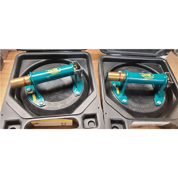 TWO WOOD'S POWR-GRIP GLASS CUP HOLDERS