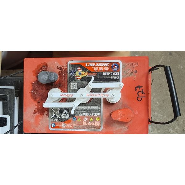USL 16HC 6VOLT DEEP CYCLE BATTERY 420AMP FOR OFF GRID USE  RETAIL $600PLUS