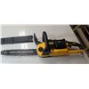 Image 5 : DEWALT BRUSHLESS 60V MAX DCCS670 CORDLESS CHAIN SAW IN TOTE C/W 3 HD BATTERIES NO CHARGER FOUND