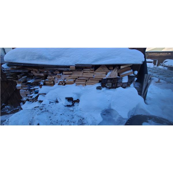 3 VERY LARGE OF FIREWOOD PILES OF FIREWOOD AND ONE PILE OF UNSPLIT ROUND WOOD PIECES