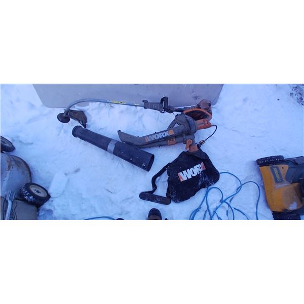 GAS WEED EATER AND ELECTRIC LEAF BLOWER