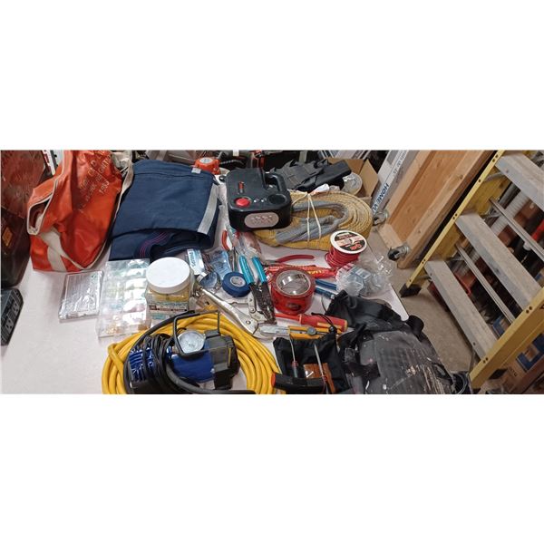 ROAD SIDE TOOL KIT, NEW COVERALLS, TOW ROPE, AIR COMPRESSOR  AND MORE  SEE PHOTOS