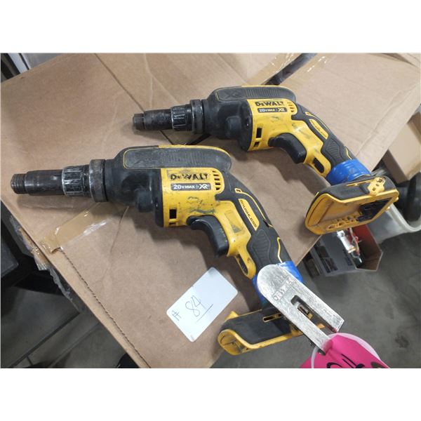 2 Dewalt 20 volt max Brushless Screwguns