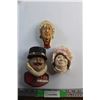 Image 1 : (3) Chalkware Wall Hanging Decorations - Chipped