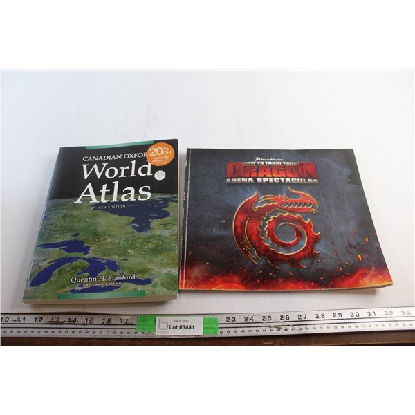 Canadian Oxford World Atlas and How To Train Your Dragon Scrapbook