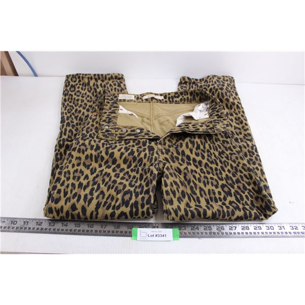 Levi Strauss Cheetah Print Button Fly Women's Pants - Ribcage Straight 25W & 27L