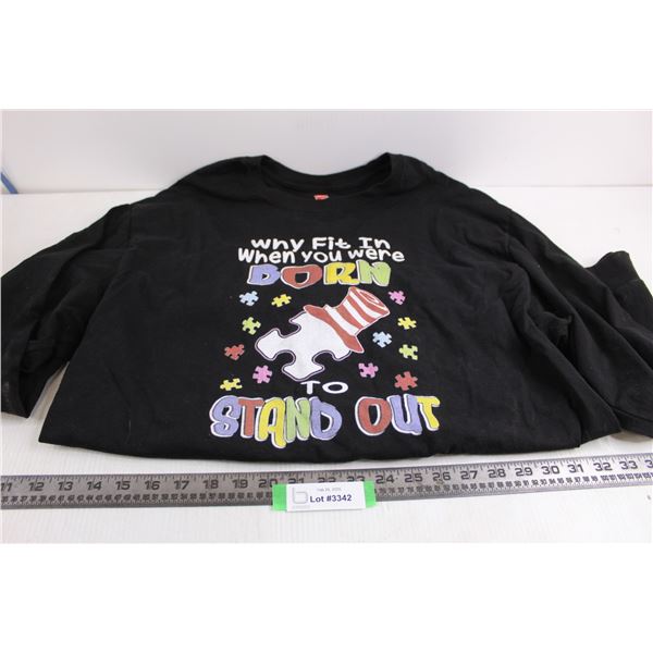Hanes Long-Sleeved Slogan T-Shirt - XL Size