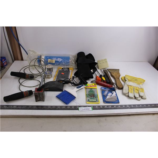 Mitutoyo Magnetic Base Switch, Canature Membrane - Sealed, Solder Rolls, Back Brace, Assorted Tools,