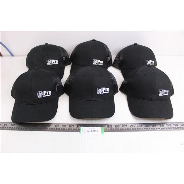 (6) Home Depot "Pro" Baseball Caps - Appear Unused