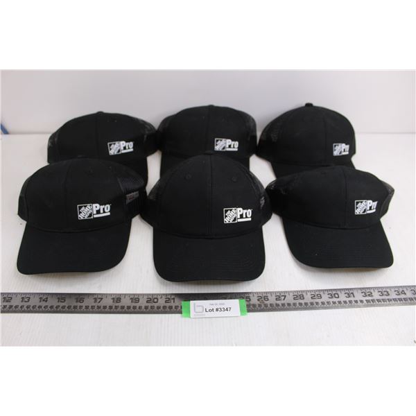 (6) Home Depot "Pro" Baseball Caps - Appear Unused