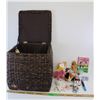 Image 1 : Toy Lot (Barbie, Pokemon, Stuffed Toys, Misc.) All As is - With Wicker Toy Hamper