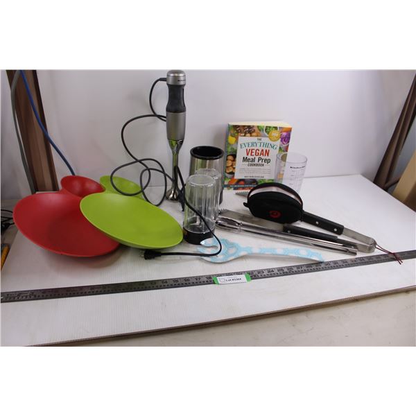 KitchenAid Hand Mixer - Tested, Chefman Mini Blender - No Power, Vegan Recipe Book, Utensils, Misc.