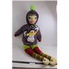 Image 1 : Large Stuffed "Winter Themed" Female Court Jester - 51" Tall including Green Puff