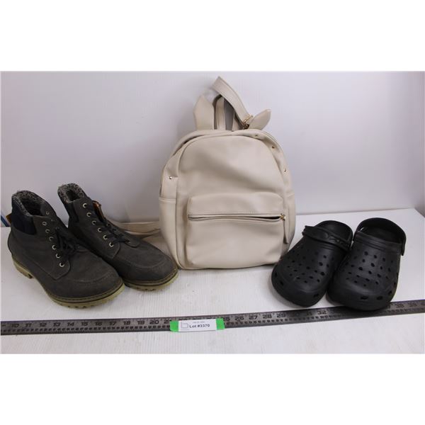 Call It Spring Faux Fur Men's Boots - Size 9.5, Pair Croc Style Shoes-Size 9, Ardene Urban Backpack