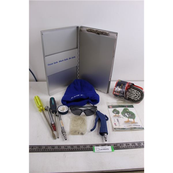 Metal Clipboard, Car Brush, Luff Toque, Assorted Tool Items