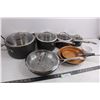 Image 1 : (10) Piece Set of KitchenAid Cookware with Lids, Pair Gotham Steel Fry Pans, Small Casserole Dish