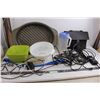Image 1 : Roaster Oven Pan, Strainer, Rubbermaid Pitcher, Assorted Cables & Power Bar, File Portfolio, Misc.