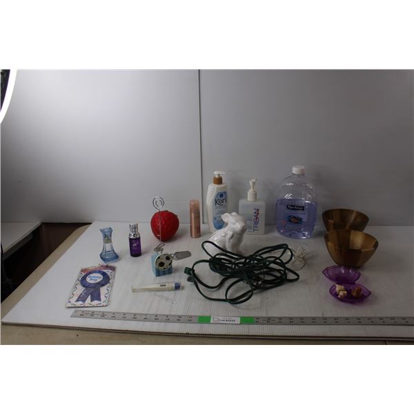 Toiletry Products- Lotion, Soap, Skin Cleanser, (2) Perfumes- Beyonce & Beverly Hills Polo, (2) Wood