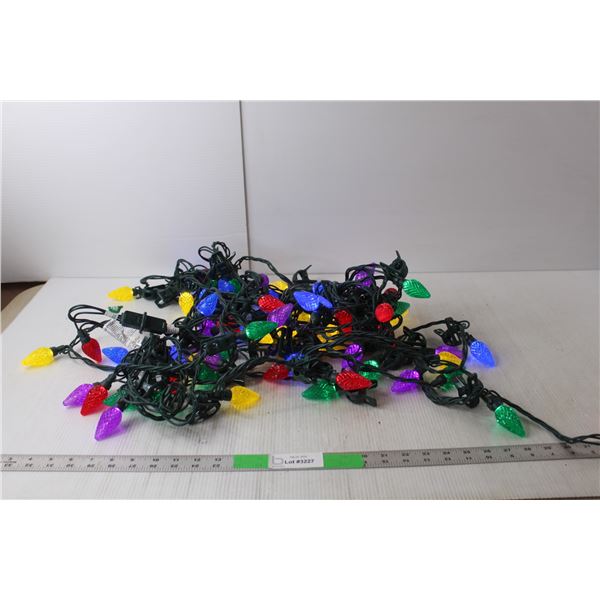 Multi Colored Christmas Lights- Power On