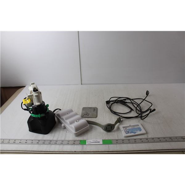 Deck Mounted Soap Dispenser, Computer Cords, Mpulse Watch- As Is, Misc.