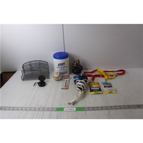 (2) Saskatoon World Cup Soccer Passes, Blow Dryer- Powers On, Earbuds with Case, Misc.