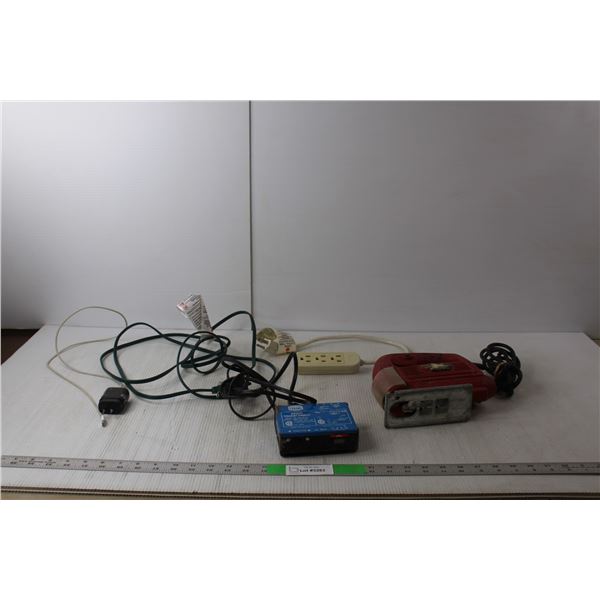 Jigsaw- Powers On, No Blade, Life-Like Trains Hobby Transformer, Power Bar, Extension Cord, Phone Ch