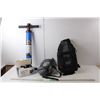 Image 1 : Lowerpro Insulated Bag, Disposable Masks, Bravo High Pressure Hand Pump, Coors Lazy Bag Chair