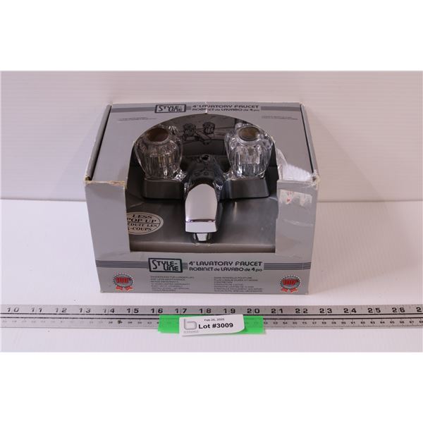 Style Line Vanity Bathroom Sink Taps - 4" - Appears New