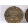 Image 3 : German Beer Hall Copper Plated Wall Plate -12.5" & Aztec Inspired Brass Wall Plate - 12"