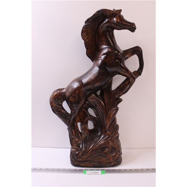 Custom Carved Horse Statue - 27" x 17" x 6"