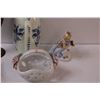 Image 2 : Delftware Blue Shaker, Porcelain Brides Basket, L'Amour China Hand painted Porcelain Lady, Clifton V