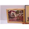 Image 3 : Rio Grande Do Sul Leather Painting & Carving Banner - 12" x 22", (2) Italian Scene Pictures - 8" x 1