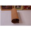 Image 5 : Rio Grande Do Sul Leather Painting & Carving Banner - 12" x 22", (2) Italian Scene Pictures - 8" x 1